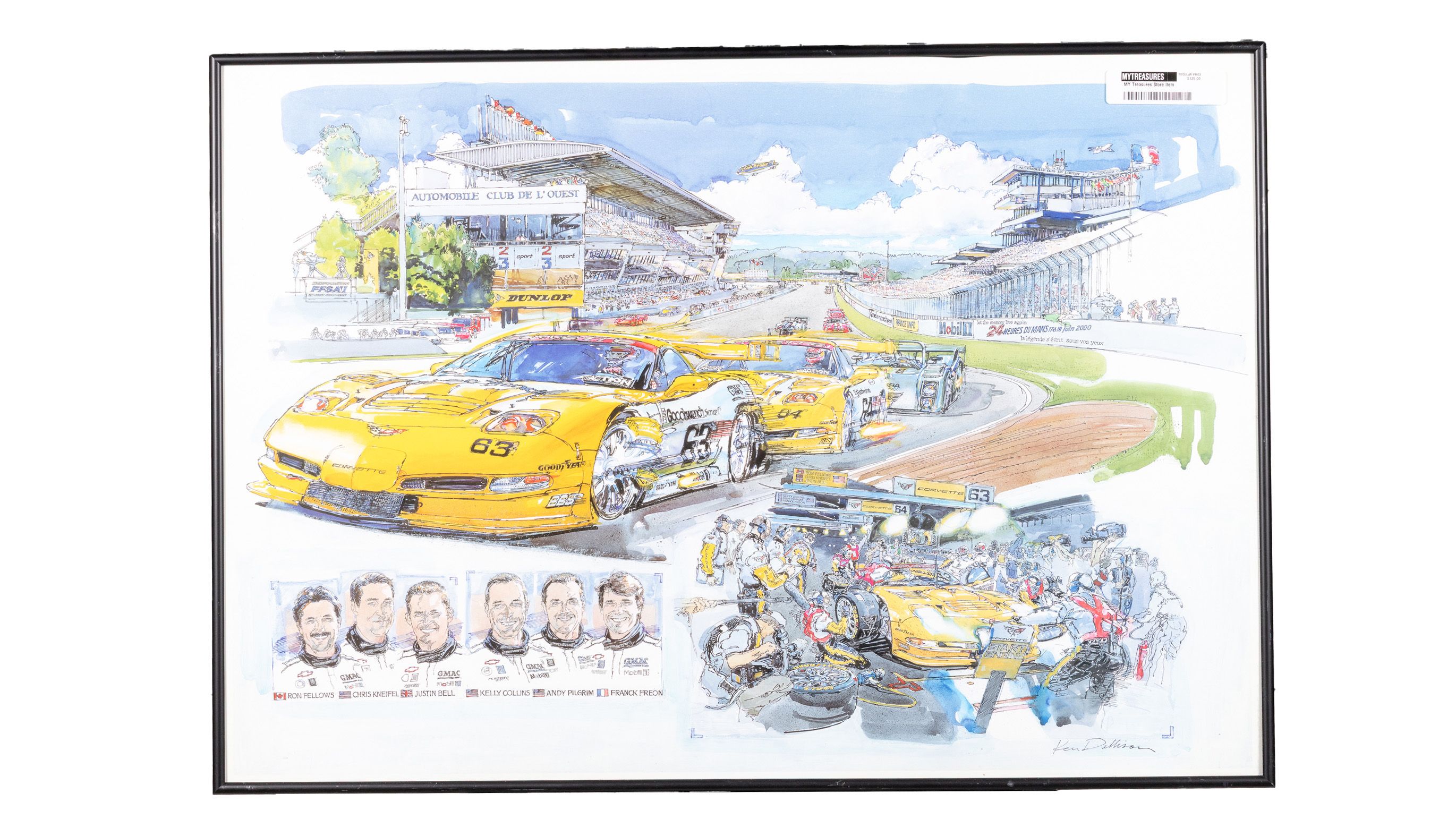 Corvette Racing Le Mans 2000 Framed Collage Print by Ken Dallison