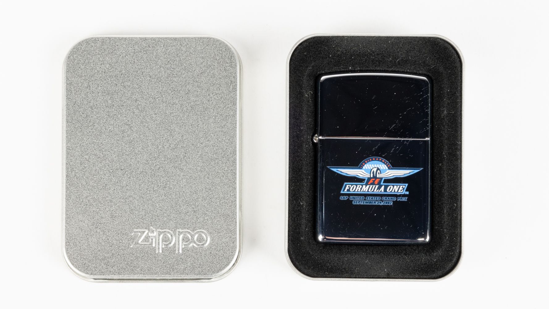 Zippo Polished Chrome Lighter With Formula One 2002 SAP United